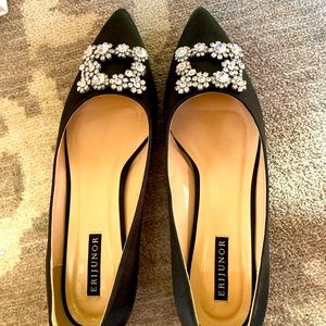 Manolo Blahnik dupes. Black satin with jewel toe block heels